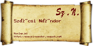 Szécsi Nándor névjegykártya