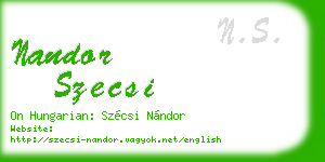 nandor szecsi business card