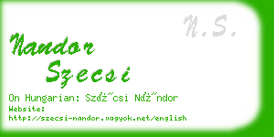 nandor szecsi business card